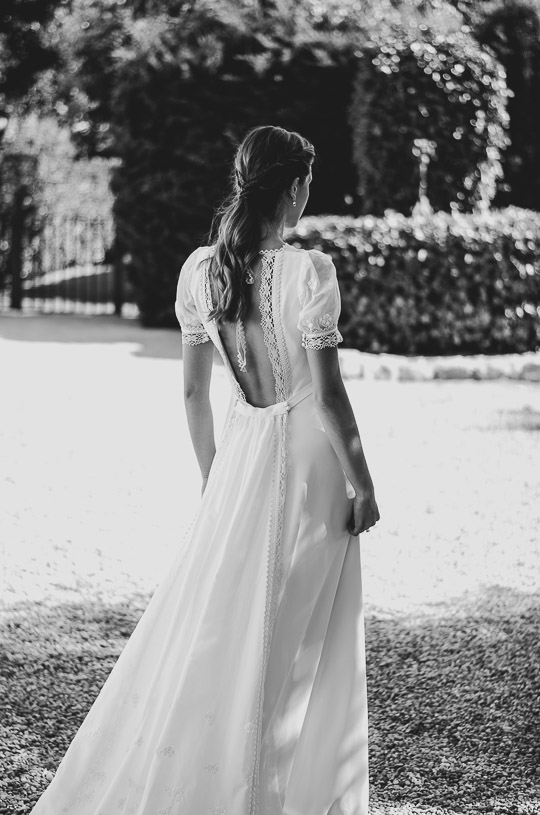 vestido de novia manga abullonada