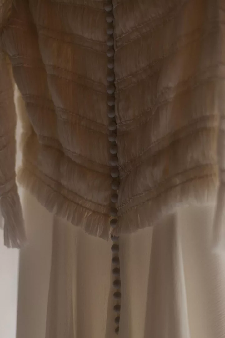 vestido de novia nido de abeja