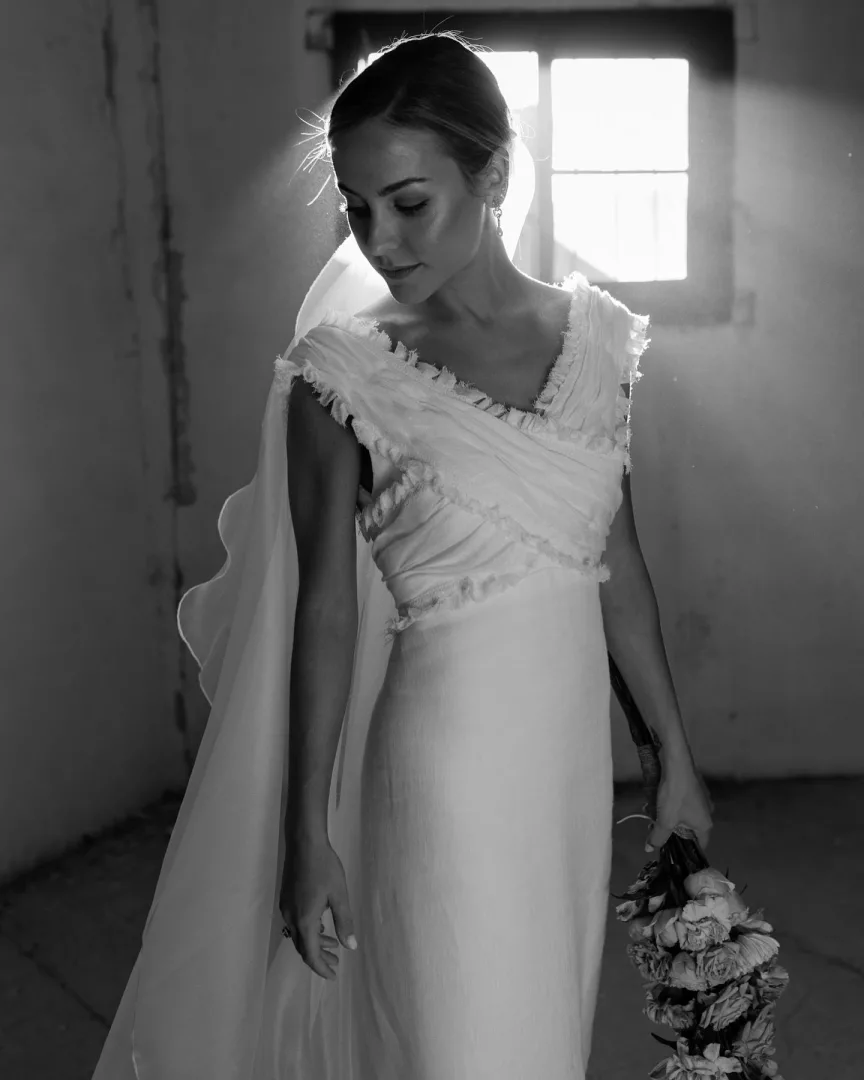 Novia real vestido de lino