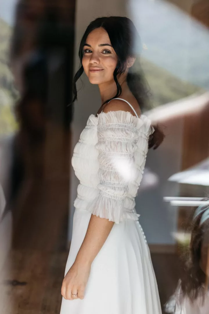 vestido de novia nido de abeja